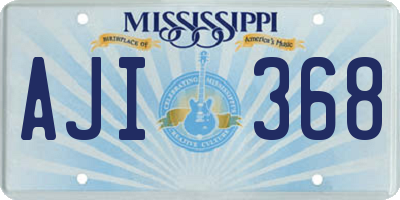 MS license plate AJI368