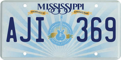 MS license plate AJI369