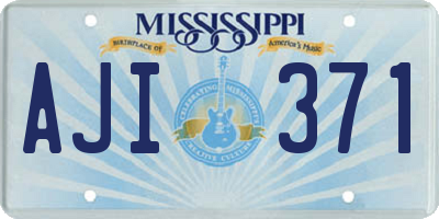 MS license plate AJI371