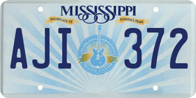 MS license plate AJI372
