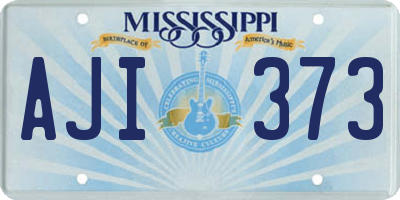 MS license plate AJI373