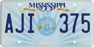 MS license plate AJI375