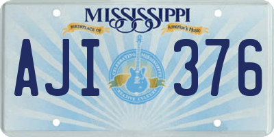 MS license plate AJI376