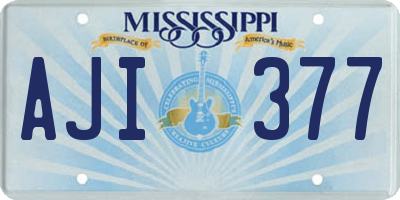 MS license plate AJI377