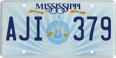 MS license plate AJI379