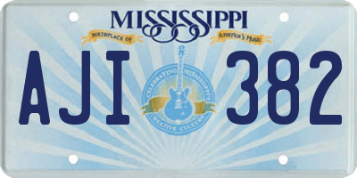 MS license plate AJI382