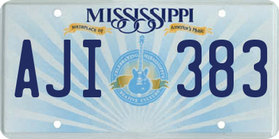 MS license plate AJI383