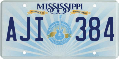 MS license plate AJI384