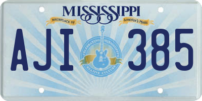MS license plate AJI385