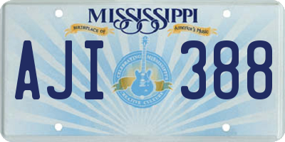 MS license plate AJI388