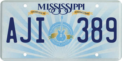 MS license plate AJI389