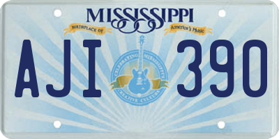 MS license plate AJI390