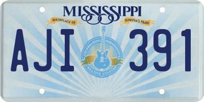 MS license plate AJI391