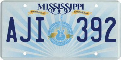 MS license plate AJI392