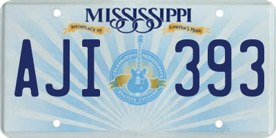 MS license plate AJI393