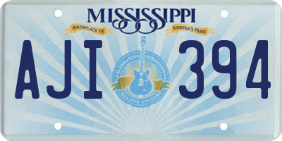 MS license plate AJI394