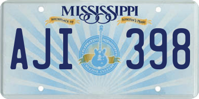 MS license plate AJI398
