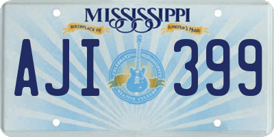 MS license plate AJI399