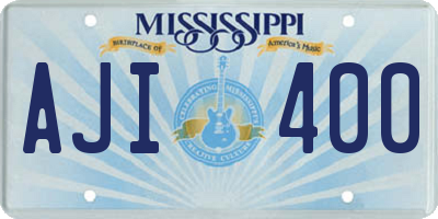 MS license plate AJI400