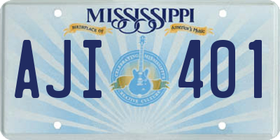 MS license plate AJI401