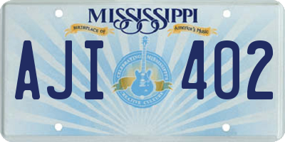 MS license plate AJI402