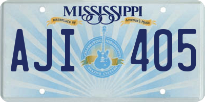 MS license plate AJI405