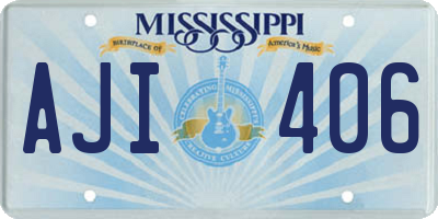 MS license plate AJI406
