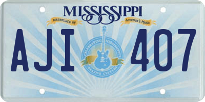 MS license plate AJI407