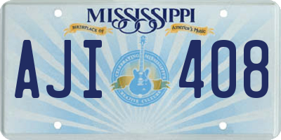 MS license plate AJI408