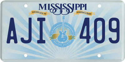 MS license plate AJI409