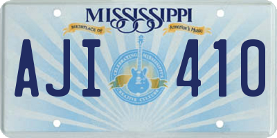 MS license plate AJI410