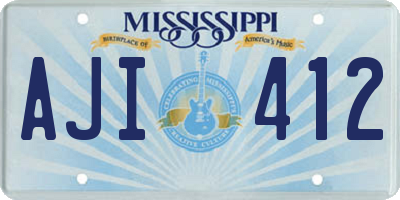 MS license plate AJI412