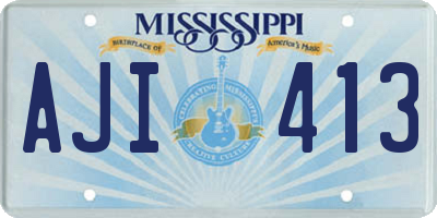 MS license plate AJI413
