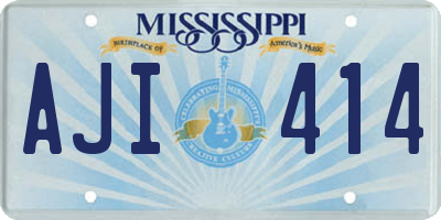 MS license plate AJI414