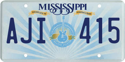 MS license plate AJI415