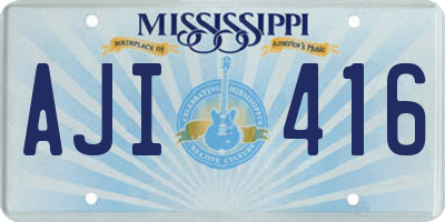 MS license plate AJI416