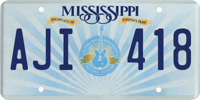 MS license plate AJI418