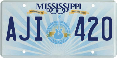 MS license plate AJI420