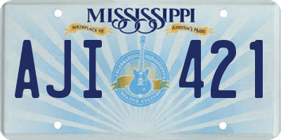 MS license plate AJI421