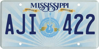 MS license plate AJI422