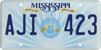 MS license plate AJI423