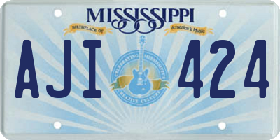 MS license plate AJI424