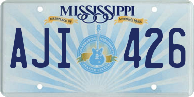 MS license plate AJI426