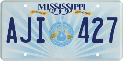 MS license plate AJI427
