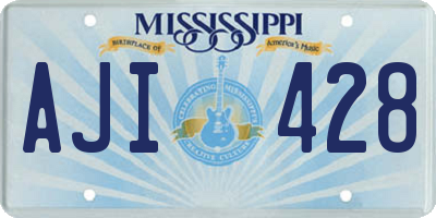MS license plate AJI428