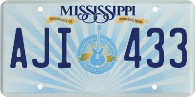 MS license plate AJI433