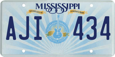 MS license plate AJI434