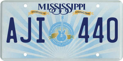 MS license plate AJI440