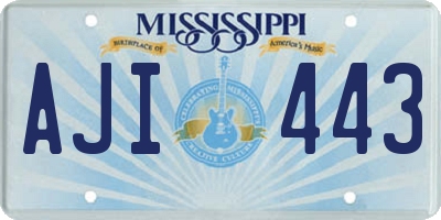 MS license plate AJI443