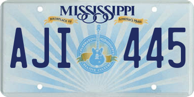 MS license plate AJI445